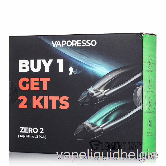 Vape Vloeistof Vaporesso Zero 2 Pod-systeem 2-pack Promotie Zwart + Zwart Groen
